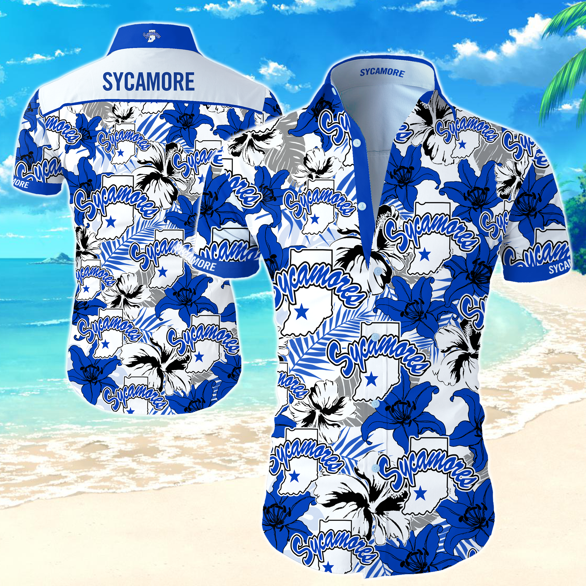 Ncaa Indiana State Sycamores Hawaiian Shirt Summer Button Up Ncaa Indiana State Sycamores Hawaiian Shirt Summer Button Up