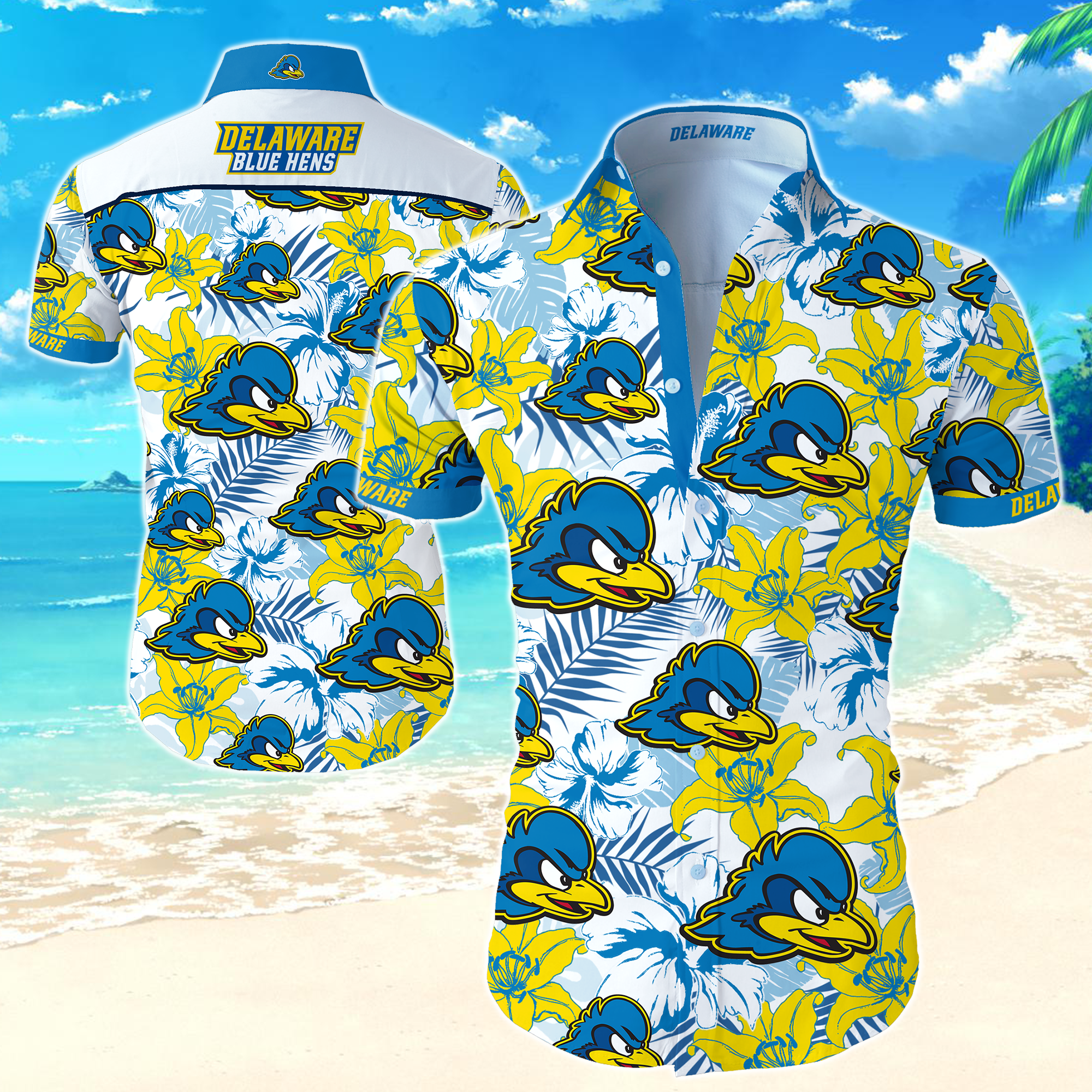Ncaa Delaware Fightin Blue Hens Hawaiian Shirt Summer Button Up Ncaa Delaware Fightin Blue Hens Hawaiian Shirt Summer Button Up