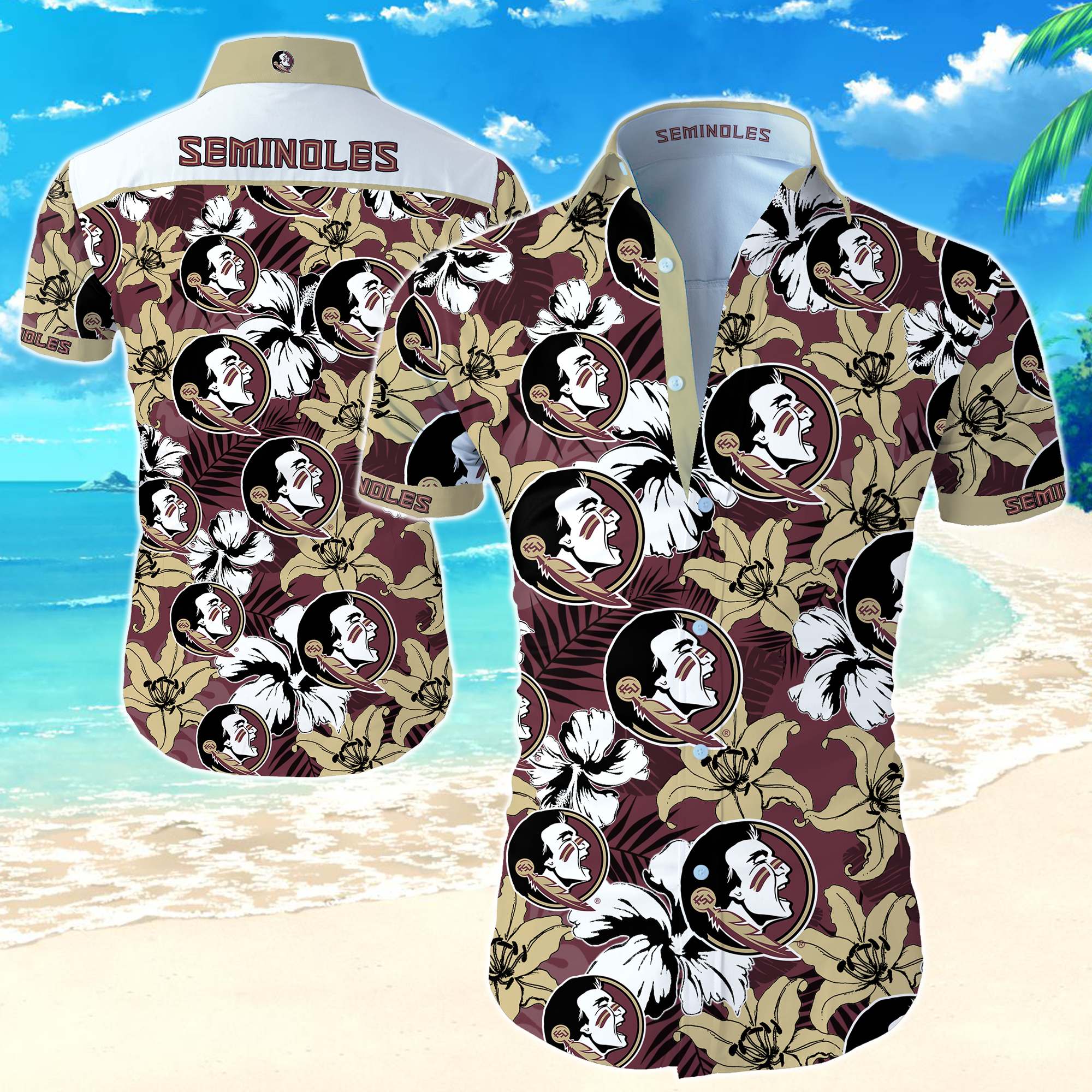 Ncaa Florida State Seminoles Hawaiian Shirt Summer Button Up Ncaa Florida State Seminoles Hawaiian Shirt Summer Button Up