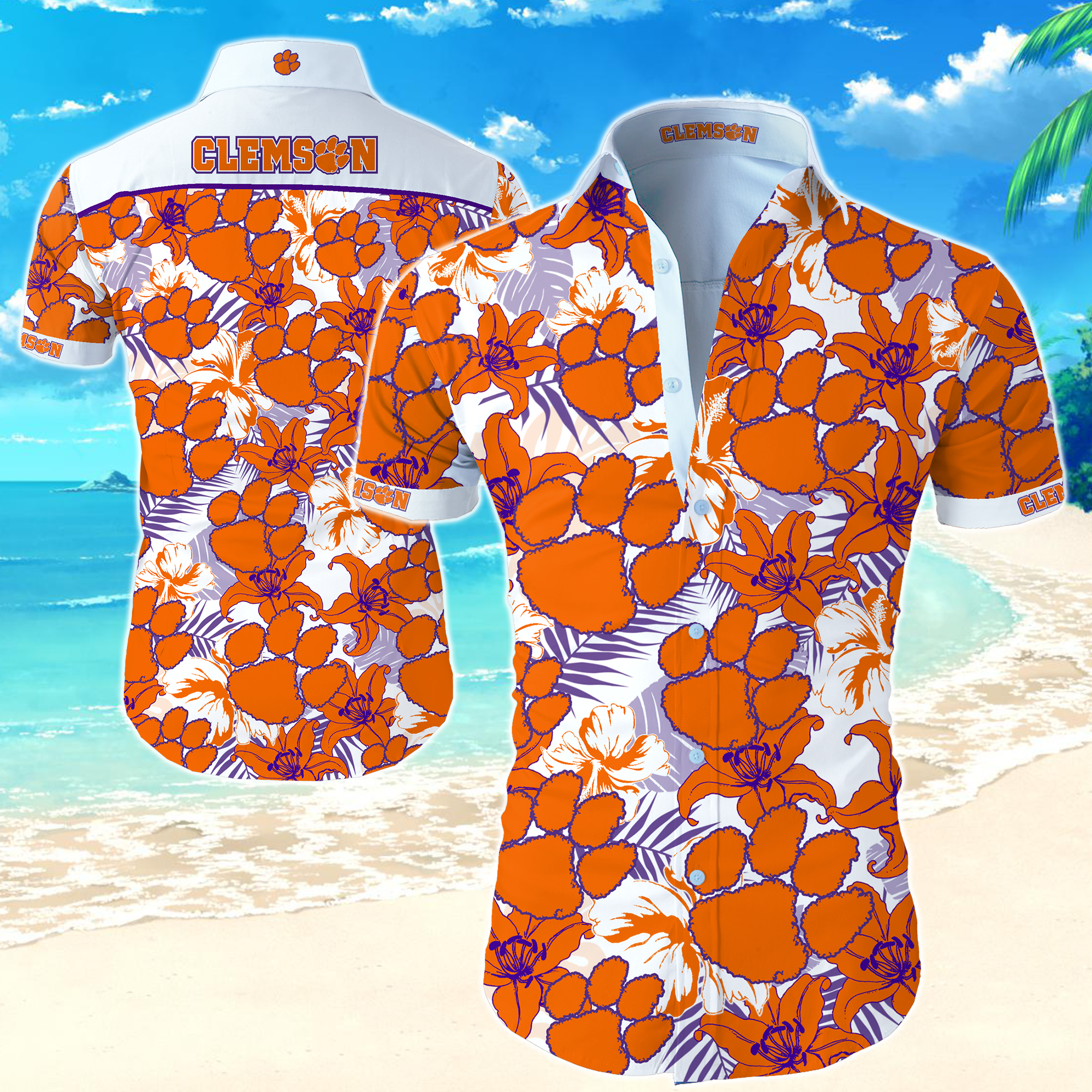 Ncaa Clemson Tigers Hawaiian Shirt Summer Button Up Ncaa Clemson Tigers Hawaiian Shirt Summer Button Up