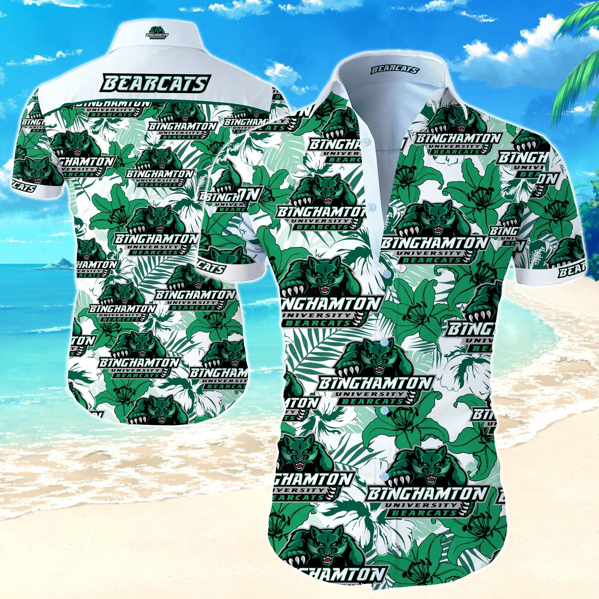 Ncaa Binghamton Bearcats Hawaiian Shirt Summer Button Up Ncaa Binghamton Bearcats Hawaiian Shirt Summer Button Up