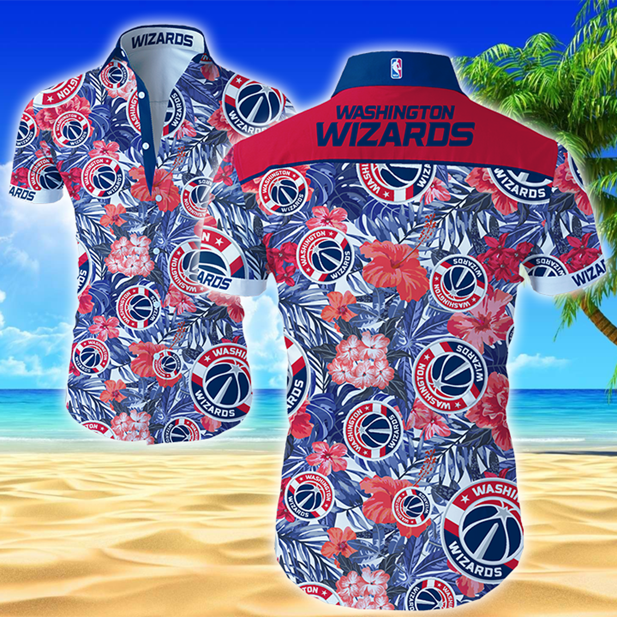 Nba Washington Wizards Hawaiian Shirt Summer Button Up Nba Washington Wizards Hawaiian Shirt Summer Button Up