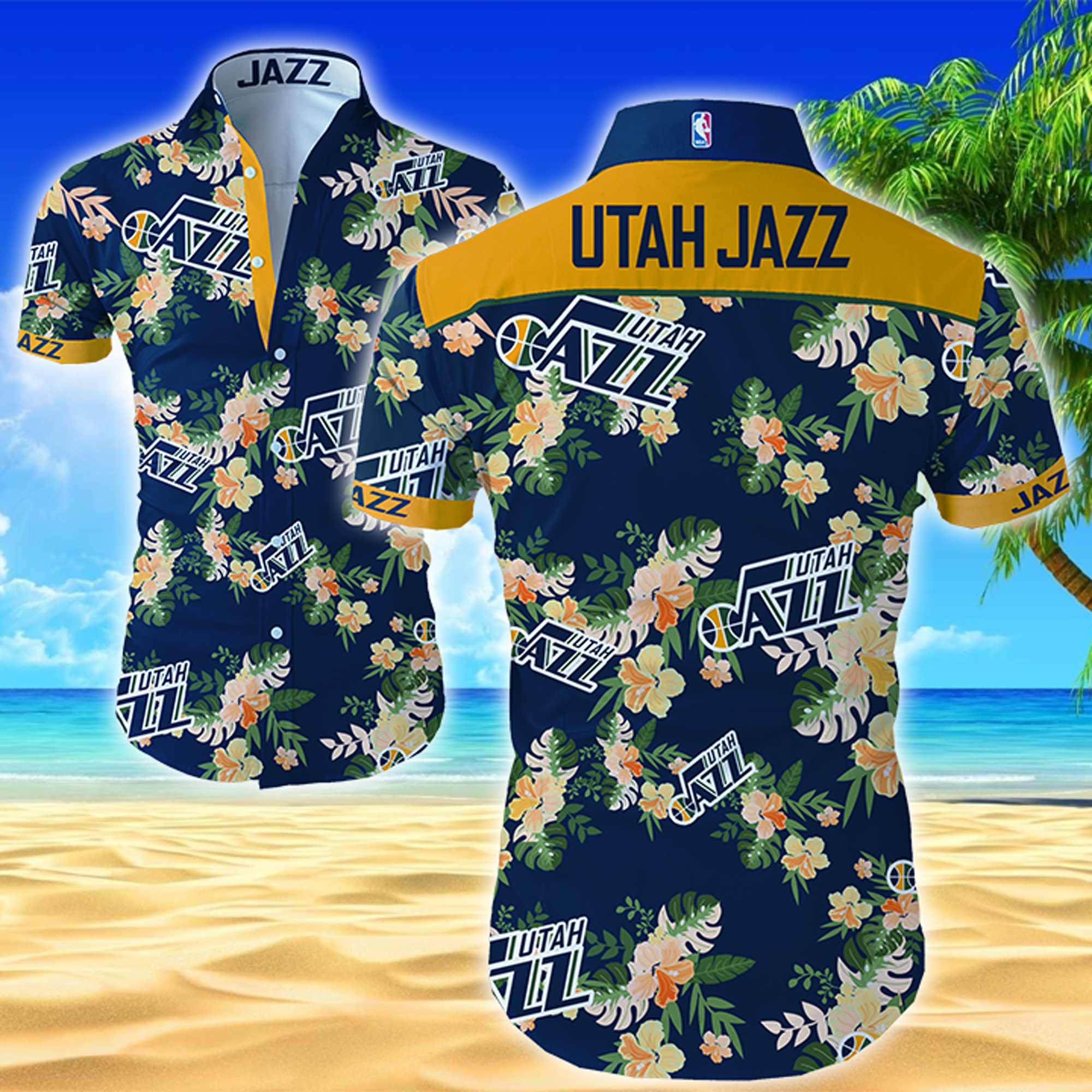 Nba Utah Jazz Hawaiian Shirt Summer Button Up Nba Utah Jazz Hawaiian Shirt Summer Button Up
