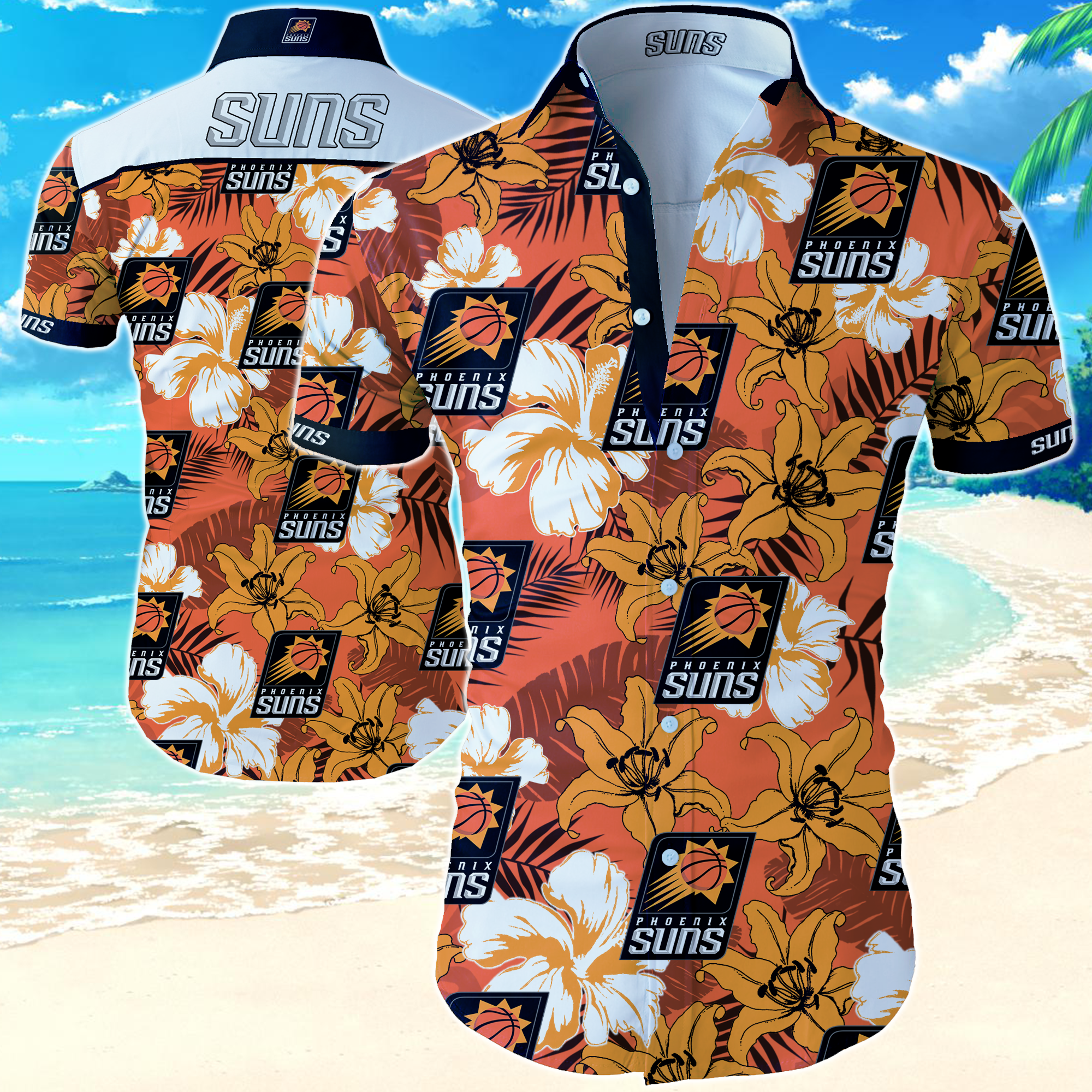 Nba Phoenix Suns Hawaiian Shirt Summer Button Up Nba Phoenix Suns Hawaiian Shirt Summer Button Up