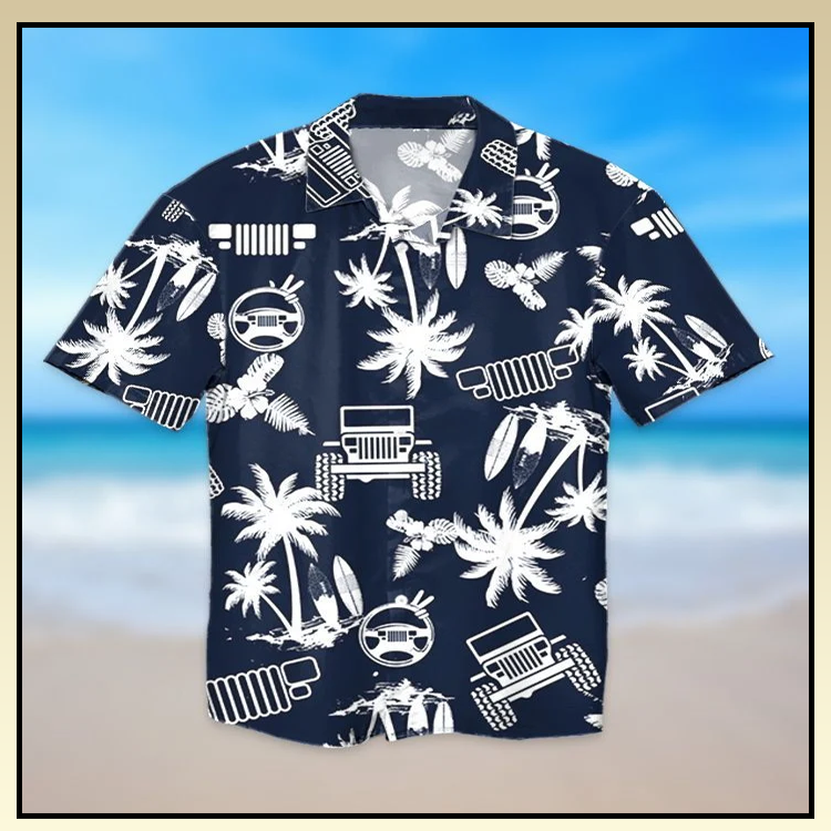 Navy Palm Hawaiian Shirt Navy Palm Hawaiian Shirt