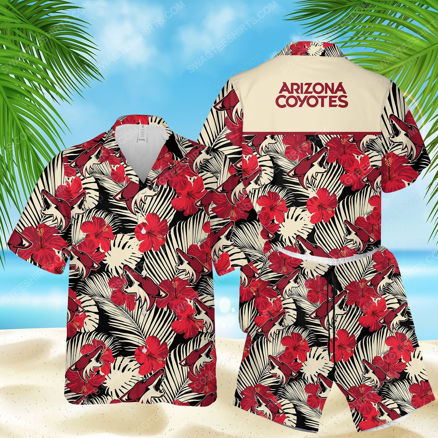 National Hockey League Arizona Coyotes Printing Hawaiian Shirt National Hockey League Arizona Coyotes Printing Hawaiian Shirt