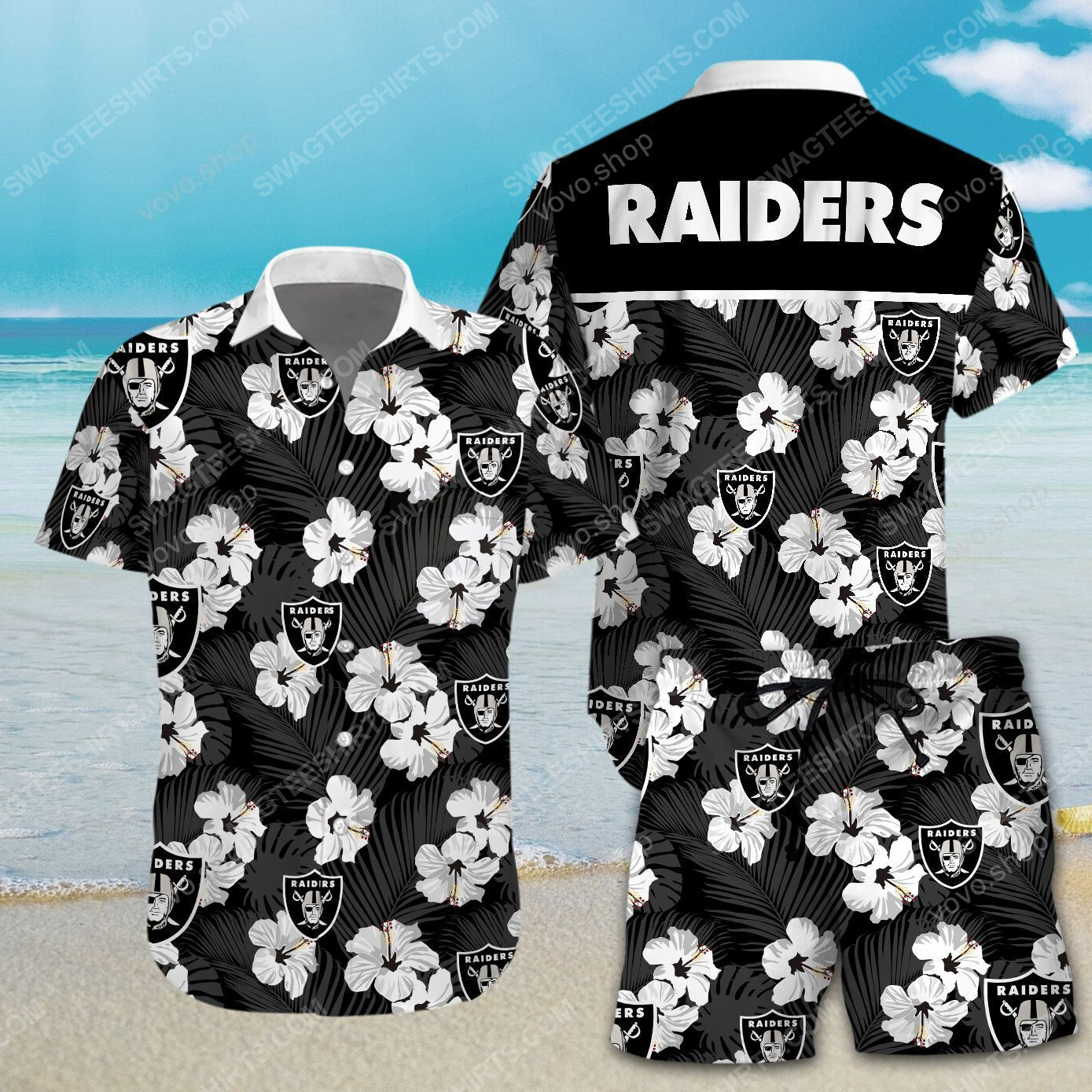 National Football League Oakland Raiders Printing Hawaiian Shirt National Football League Oakland Raiders Printing Hawaiian Shirt