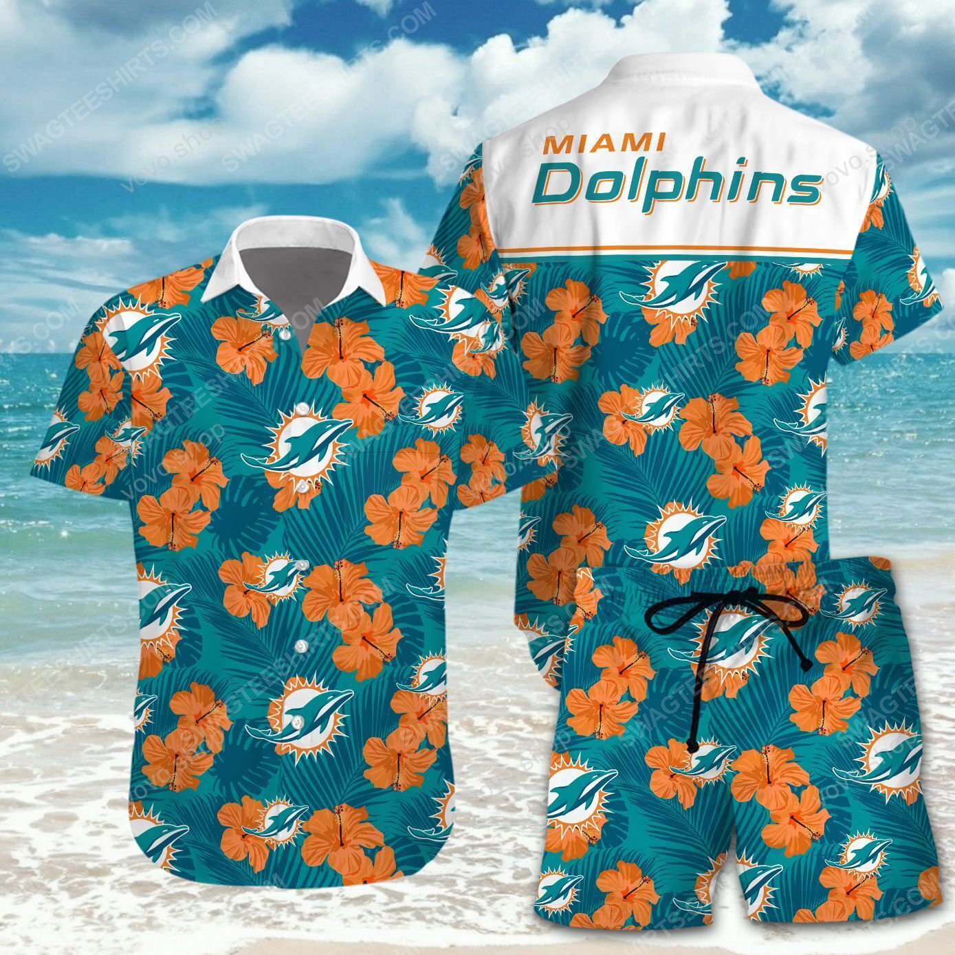 National Football League Miami Dolphins Printing Hawaiian Shirt National Football League Miami Dolphins Printing Hawaiian Shirt