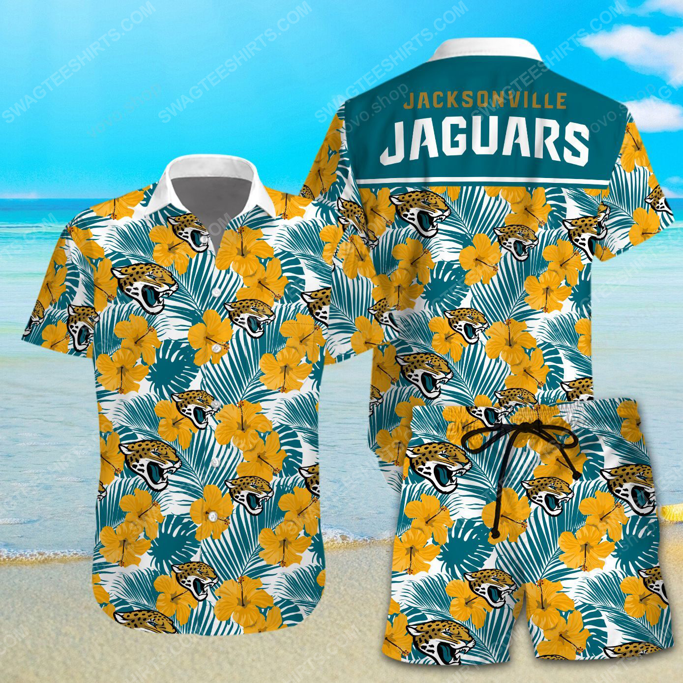 National Football League Jacksonville Jaguars Printing Hawaiian Shirt National Football League Jacksonville Jaguars Printing Hawaiian Shirt