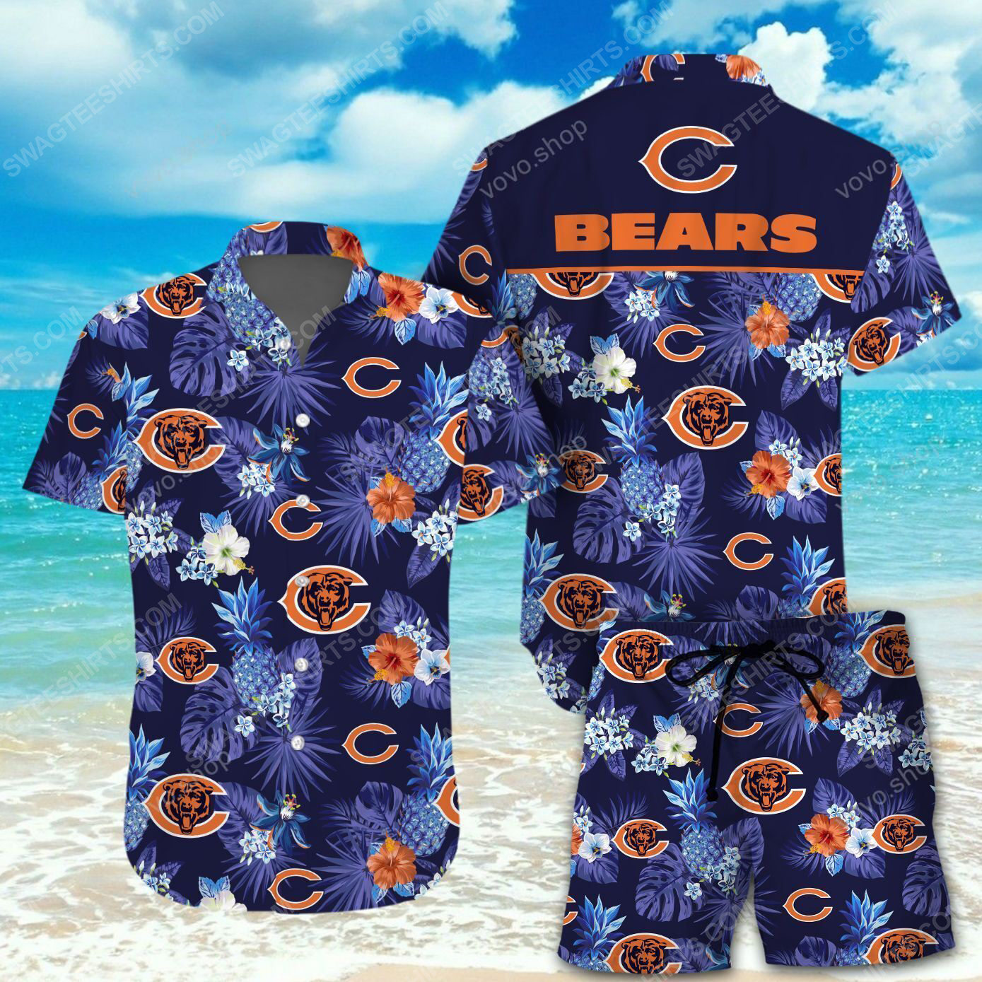 National Football League Chicago Bears Printing Hawaiian Shirt National Football League Chicago Bears Printing Hawaiian Shirt