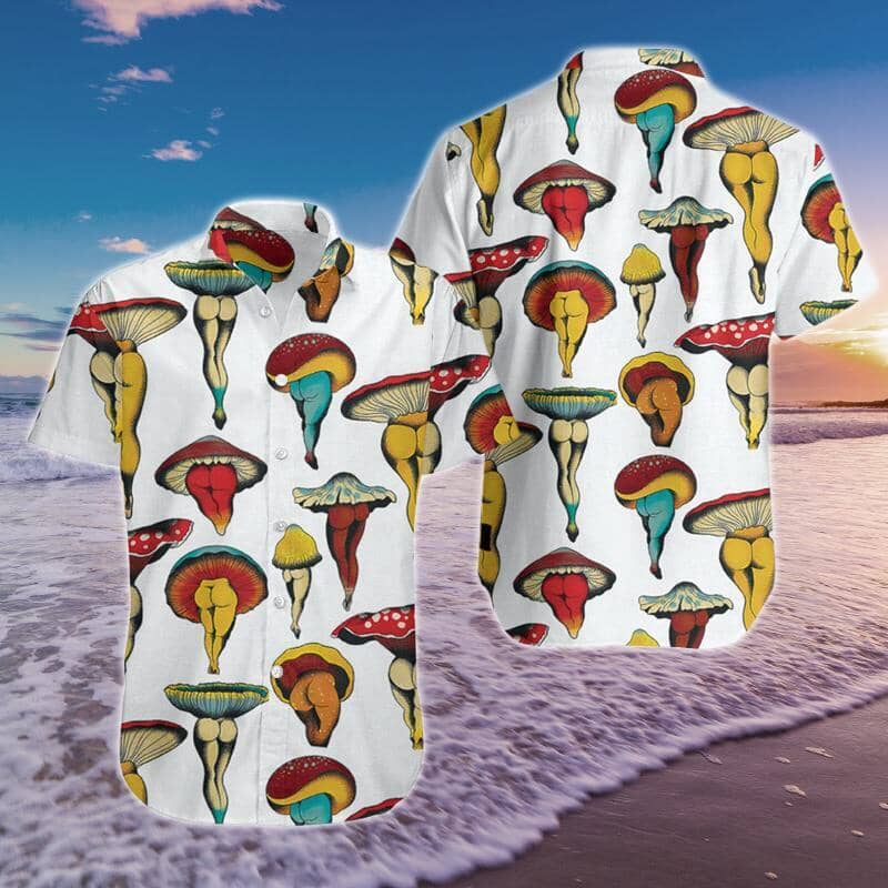 Mushroom Hawaiian Shirt Summer Button Up Mushroom Hawaiian Shirt Summer Button Up