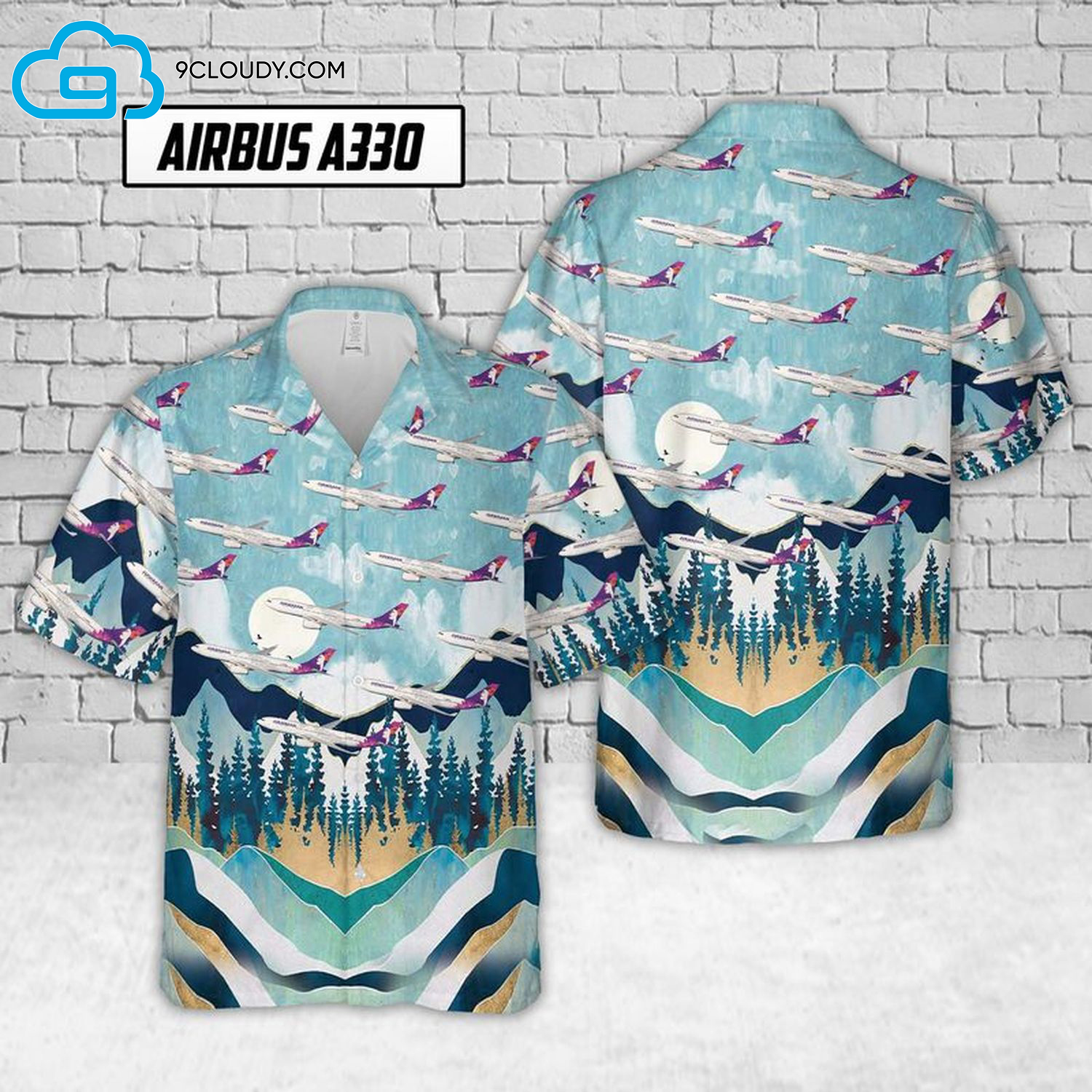 Mountain Airlines Airbus A330 Full Print Hawaiian Shirt Mountain Airlines Airbus A330 Full Print Hawaiian Shirt