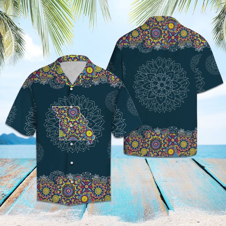 Missouri Mandala Hawaiian Shirt Summer Button Up Missouri Mandala Hawaiian Shirt Summer Button Up