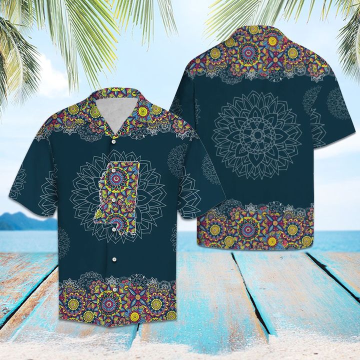Mississippi Mandala Hawaiian Shirt Summer Button Up Mississippi Mandala Hawaiian Shirt Summer Button Up