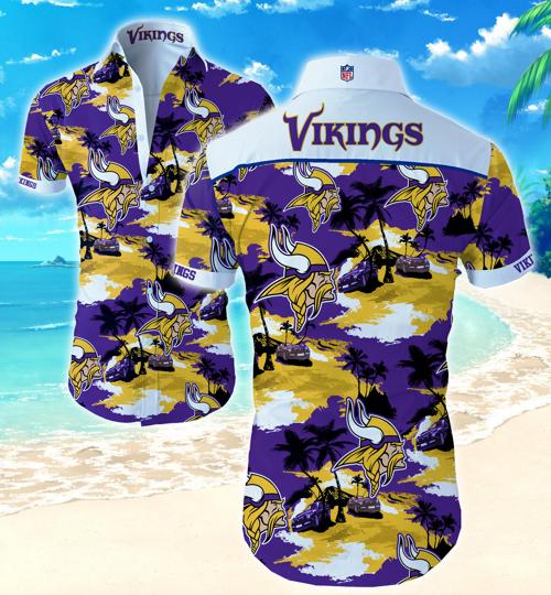 Minnesota Vikings Coconut Tree Hawaiian Shirt Summer Button Up Minnesota Vikings Coconut Tree Hawaiian Shirt Summer Button Up