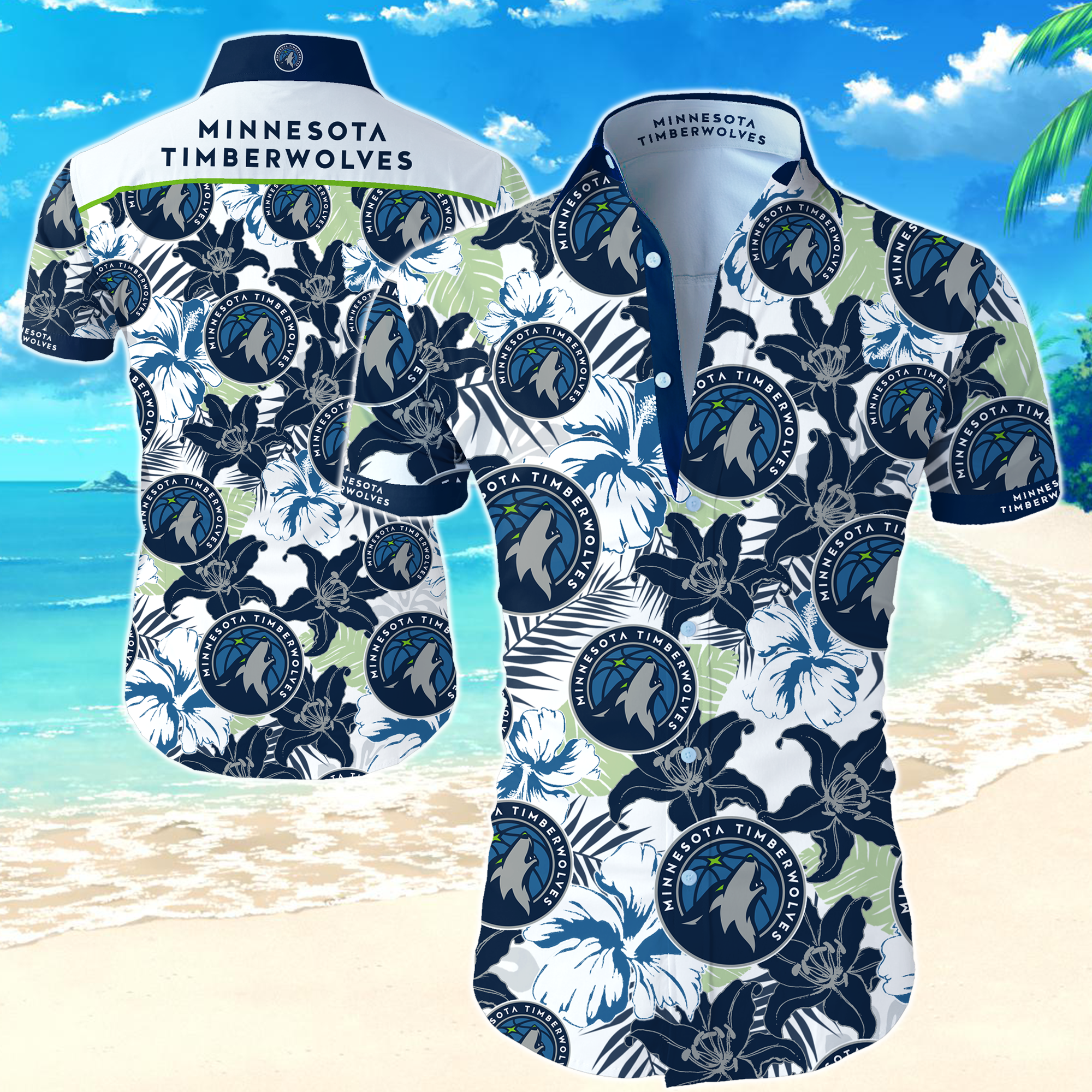 Minnesota Timberwolves Hawaiian Shirt Summer Button Up Minnesota Timberwolves Hawaiian Shirt Summer Button Up