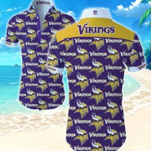 Minnesota Vikings Coconut Tree Hawaiian Shirt Summer Button Up