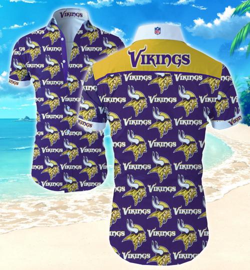 Minnesota Vikings Coconut Tree Hawaiian Shirt Summer Button Up Minnesota Vikings Coconut Tree Hawaiian Shirt Summer Button Up