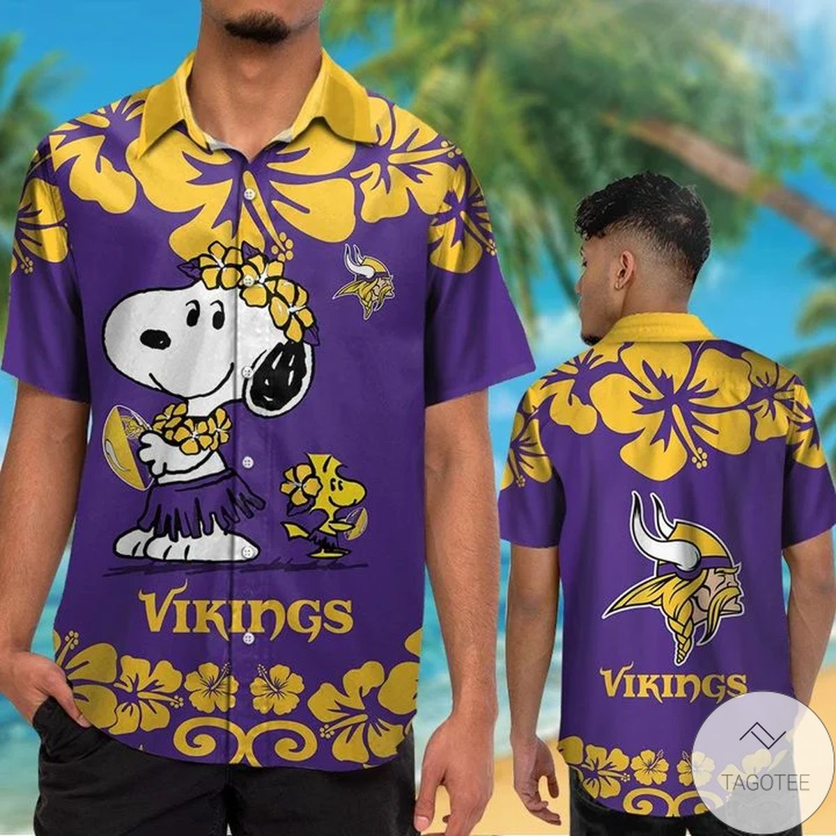Minnesota Vikings & Snoopy Hawaiian Shirt Minnesota Vikings & Snoopy Hawaiian Shirt