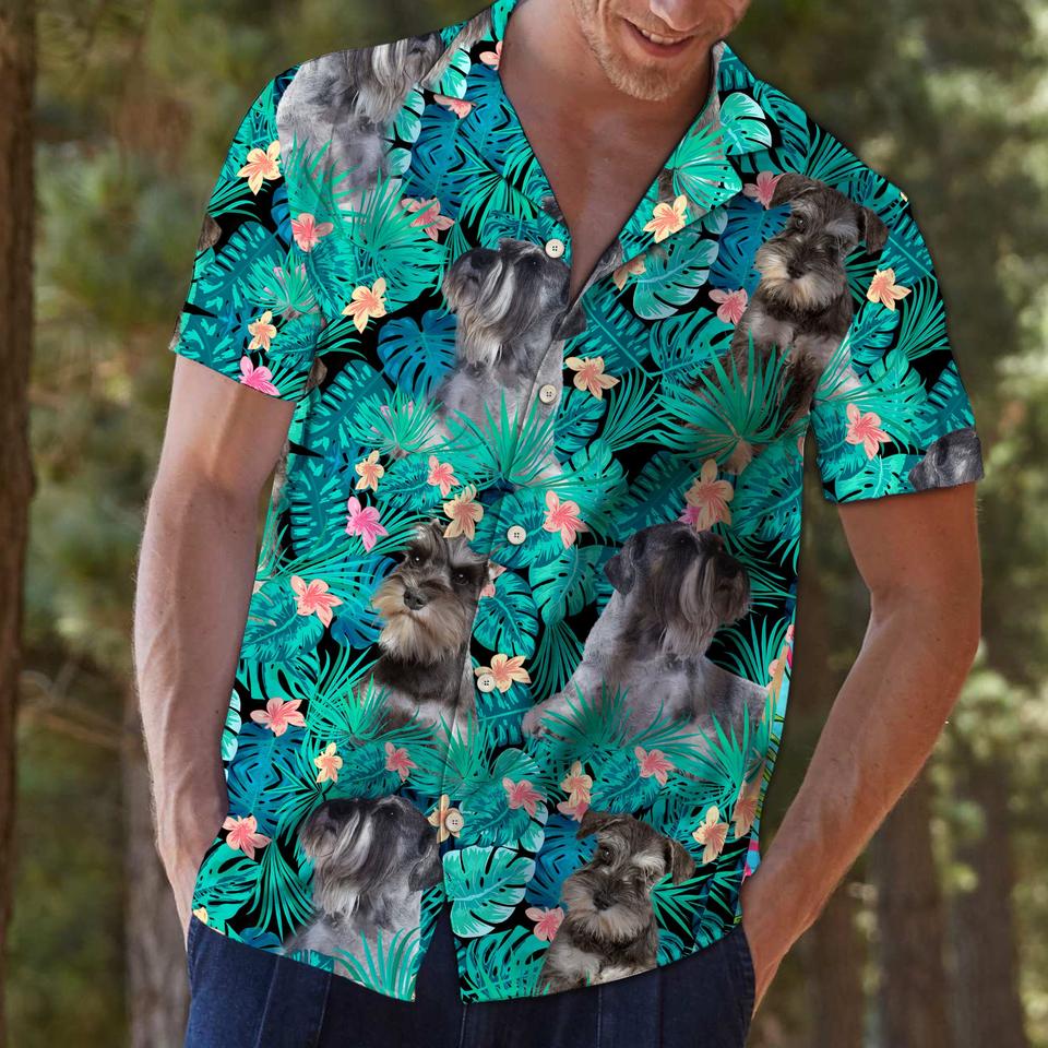 Miniature Schnauzer Tropical Hawaiian Shirt Miniature Schnauzer Tropical Hawaiian Shirt
