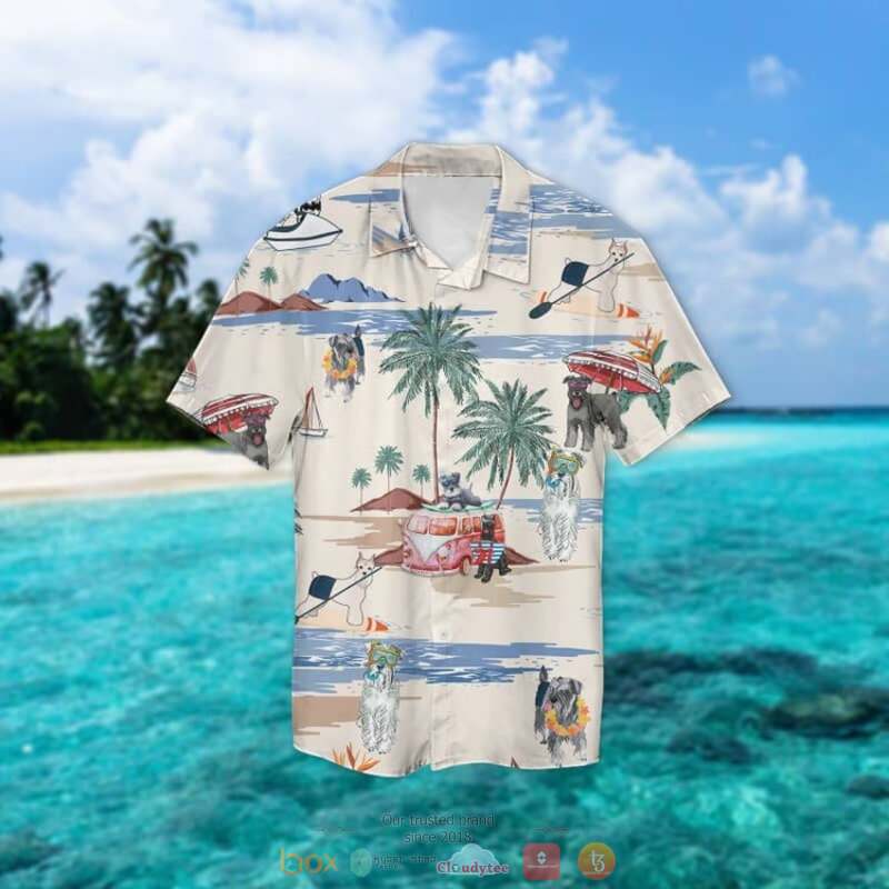 Miniature Schnauzer Summer Beach Hawaiian Shirt Miniature Schnauzer Summer Beach Hawaiian Shirt