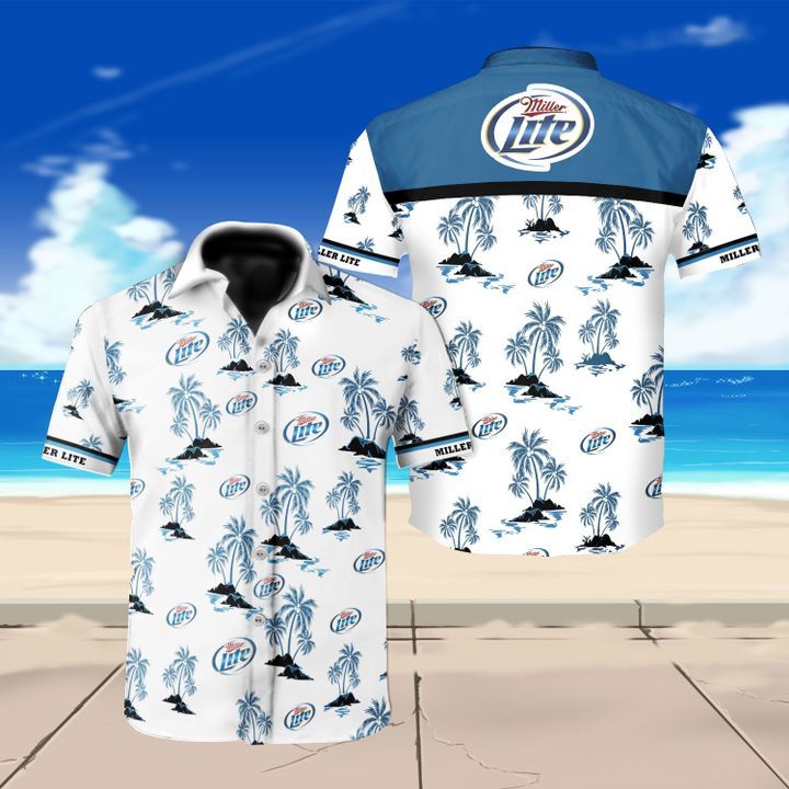 Miller Lite Beer Hawaiian Shirt Summer Button Up Miller Lite Beer Hawaiian Shirt Summer Button Up