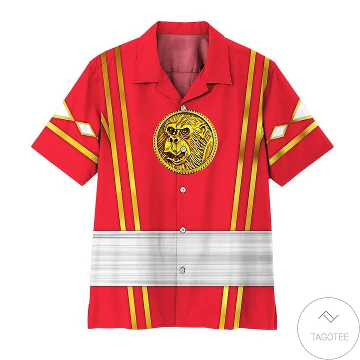 Mighty Morphin Power Rangers Ninja Rangers Red Ape Hawaiian Shirt Mighty Morphin Power Rangers Ninja Rangers Red Ape Hawaiian Shirt