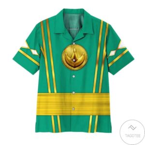 Mighty Morphin Power Rangers Ninja Rangers Green The Dragon Hawaiian Shirt