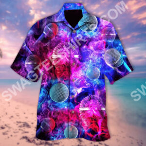 Microphone Colorful All Over Printed Hawaiian Shirt