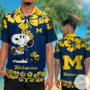 Michigan Wolverines & Snoopy Hawaiian Shirt