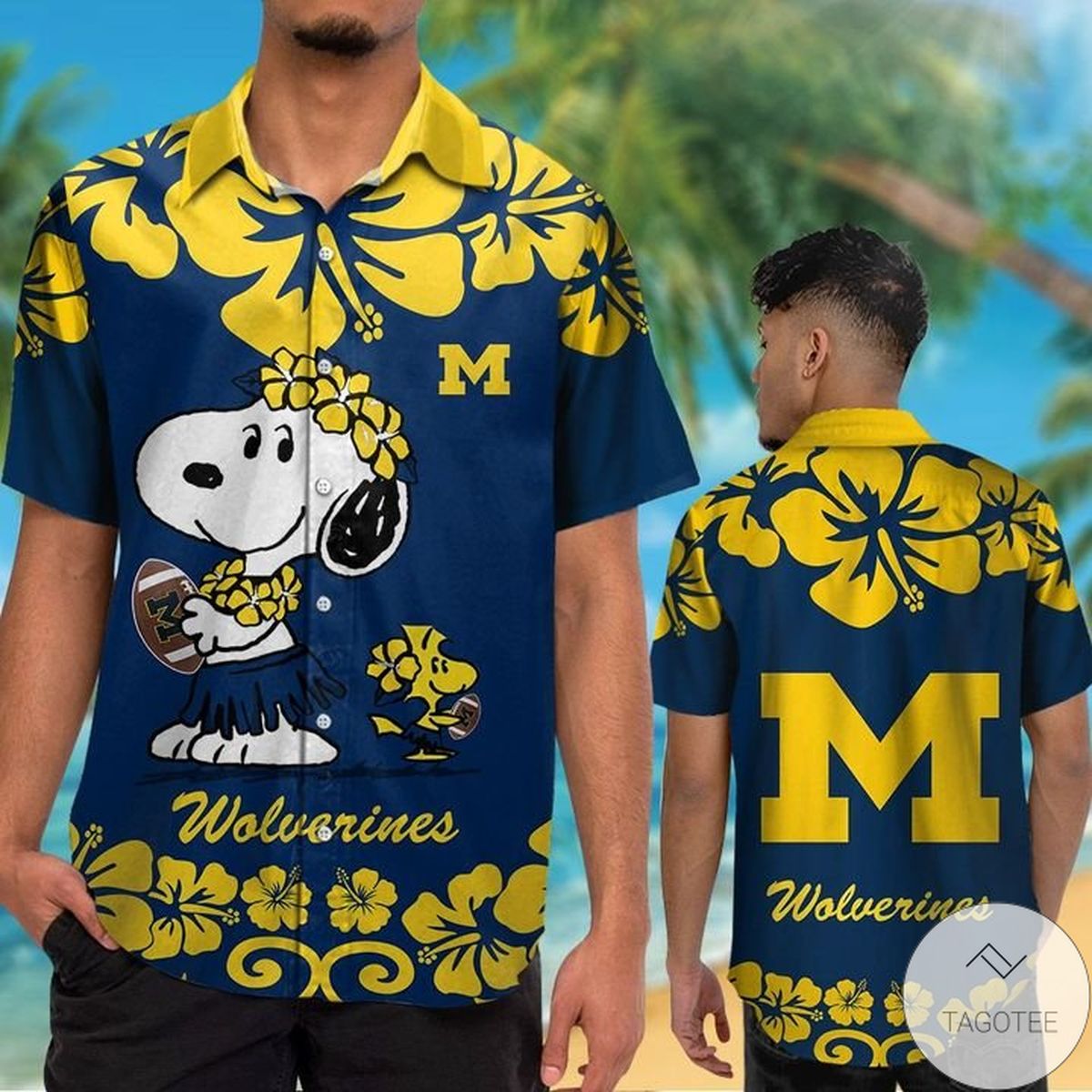 Michigan Wolverines & Snoopy Hawaiian Shirt Michigan Wolverines & Snoopy Hawaiian Shirt