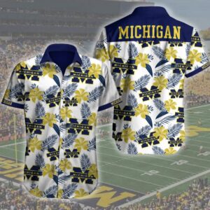 Michigan Wolverines Football Hawaiian Shirt Summer Button Up