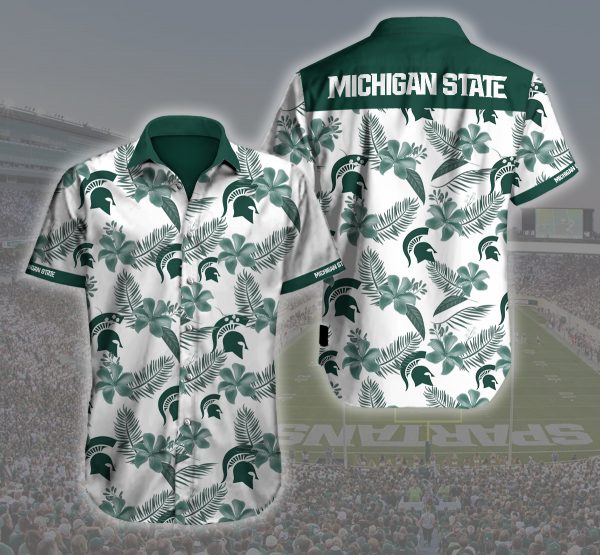 Michigan State 3D Hawaiian Shirt Summer Button Up Michigan State 3D Hawaiian Shirt Summer Button Up