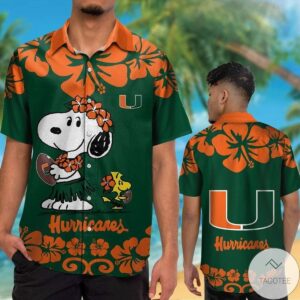 Miami Hurricanes & Snoopy Hawaiian Shirt