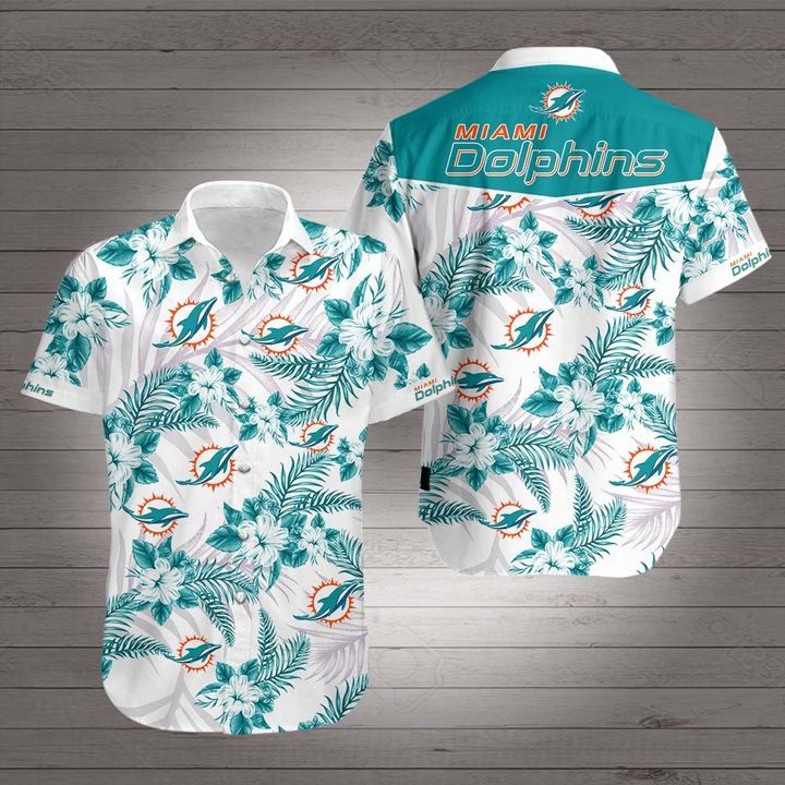 Miami Dolphins Football Hawaiian Shirt Summer Button Up Miami Dolphins Football Hawaiian Shirt Summer Button Up
