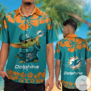 Miami Dolphins Baby Yoda Hawaiian Shirt