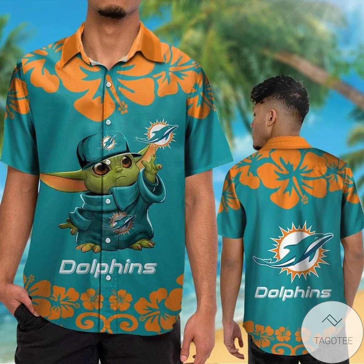 Miami Dolphins Baby Yoda Hawaiian Shirt Miami Dolphins Baby Yoda Hawaiian Shirt