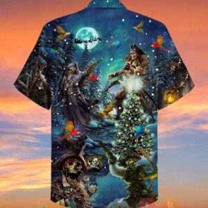 Merry Christmas Pirate Skull Hawaiian Shirt