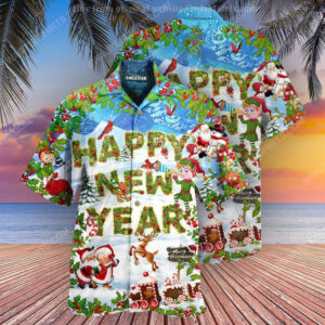 Merry Christmas And Happy New Year Full Print Hawaiian Shirt