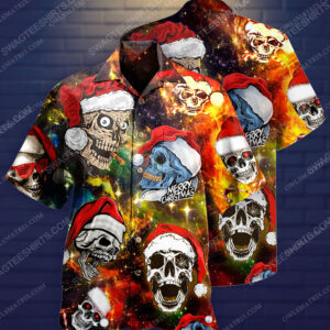 Merry Christmas And Skull Galaxy ?Full Print Hawaiian Shirt