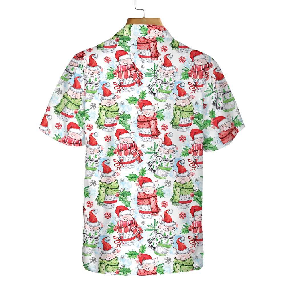 Merry Christmas Cute Pigs Hawaiian Shirt Merry Christmas Cute Pigs Hawaiian Shirt