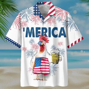 Merican Chicken Beer Hawaiian Shirt