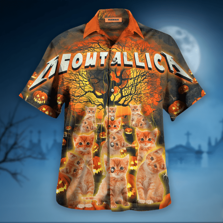 Meowtallica Master Of Kittens Hawaiian Shirt Meowtallica Master Of Kittens Hawaiian Shirt