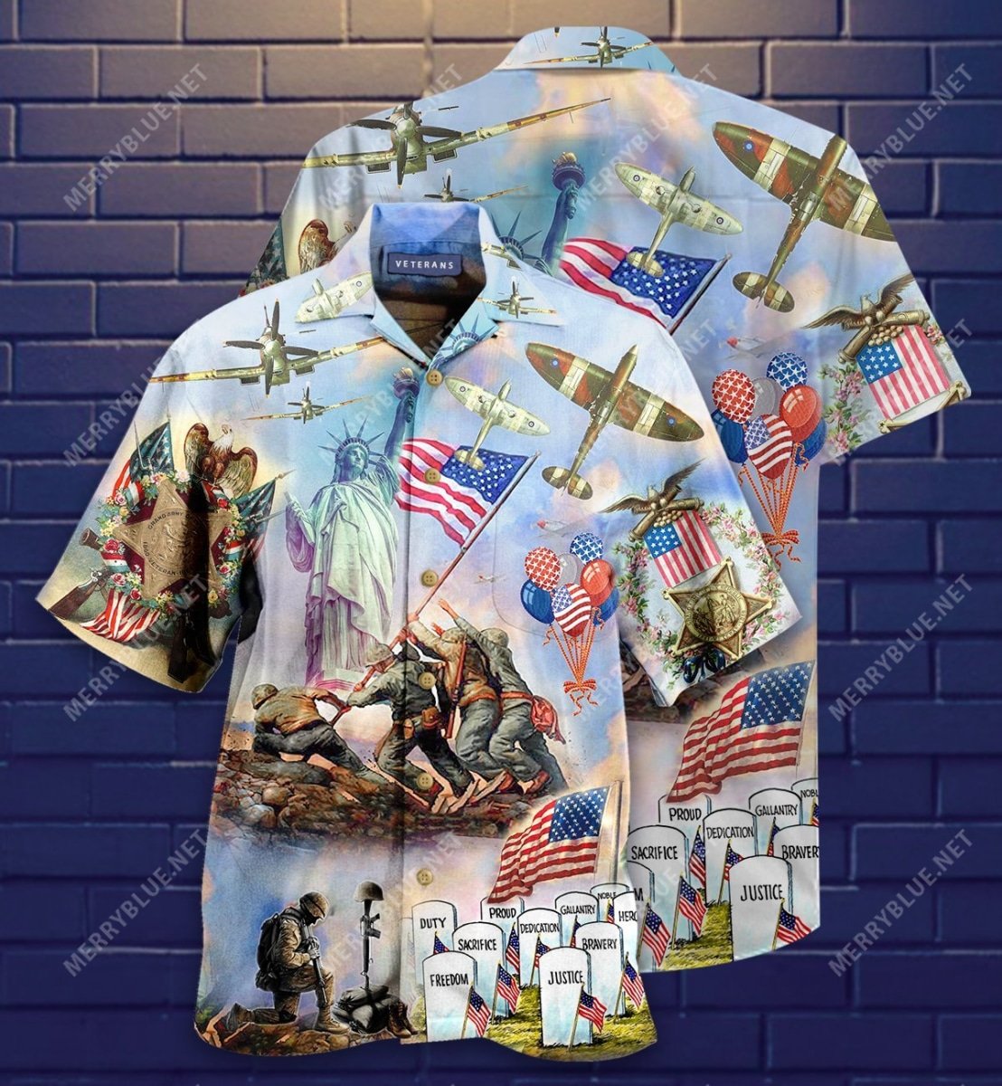 Memorial Veteran American All Over Printed Hawaiian Shirt Memorial Veteran American All Over Printed Hawaiian Shirt