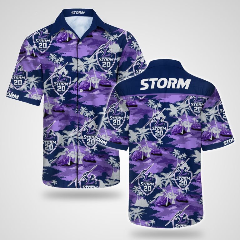 Melbourne Storm Hawaiian Shirt Summer Button Up Melbourne Storm Hawaiian Shirt Summer Button Up
