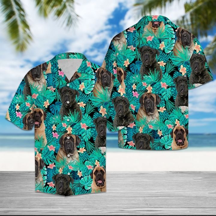 Mastiff Tropical Hawaiian Shirt Summer Button Up Mastiff Tropical Hawaiian Shirt Summer Button Up