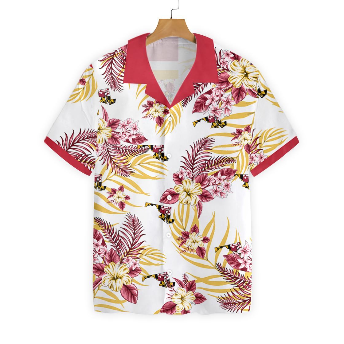 Maryland Proud Hibicus Hawaiian Shirt Maryland Proud Hibicus Hawaiian Shirt