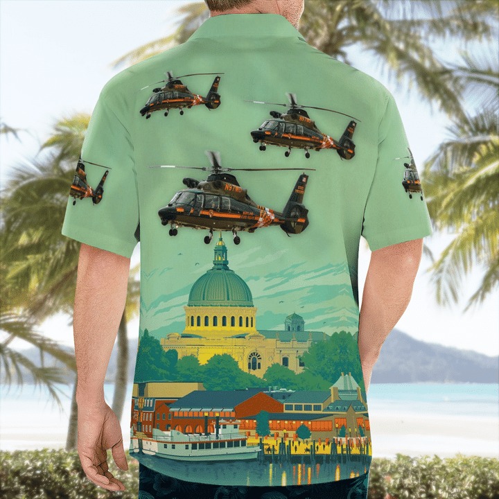 Maryland State Police Aerospatiale Sa-365N-1 Dauphin 2 Hawaiian Shirt Maryland State Police Aerospatiale Sa-365N-1 Dauphin 2 Hawaiian Shirt