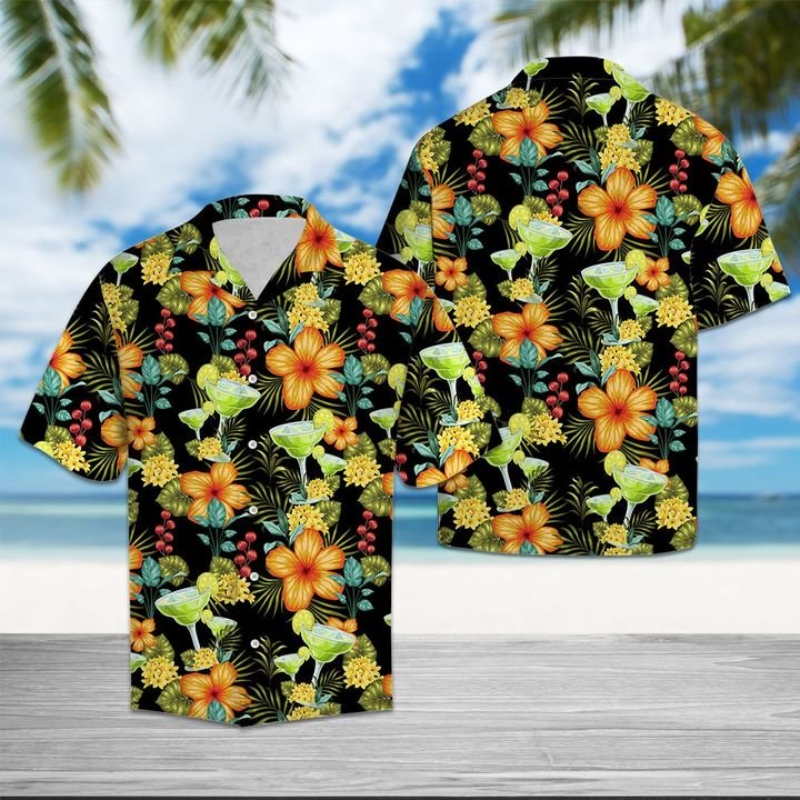 Margarita Colorful Floral Hawaiian Shirt Summer Button Up Margarita Colorful Floral Hawaiian Shirt Summer Button Up
