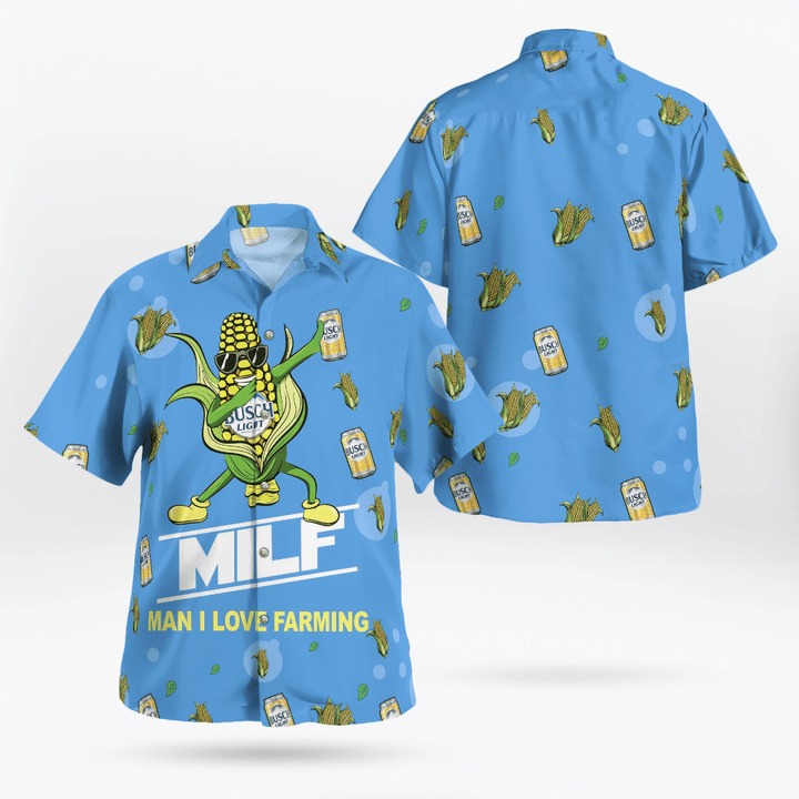 Man I Love Farming Busch Light Corn Glasses Hawaiian Shirt Man I Love Farming Busch Light Corn Glasses Hawaiian Shirt